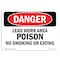 Signmission OSHA Danger, Lead Work Area Poison No Smoking Or Eating, 18in X 12in Decal, 12" W, 18" L, Landscape OS-DS-D-1218-L-1421 - alternate 1